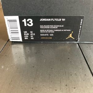 White Jordan Flight club 91 size 13. Air Jordan.